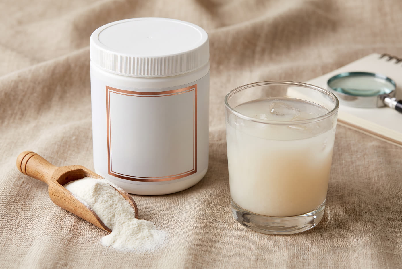 AuraGlow "Menopause" Collagen Powder — the repackaging, caught in the act