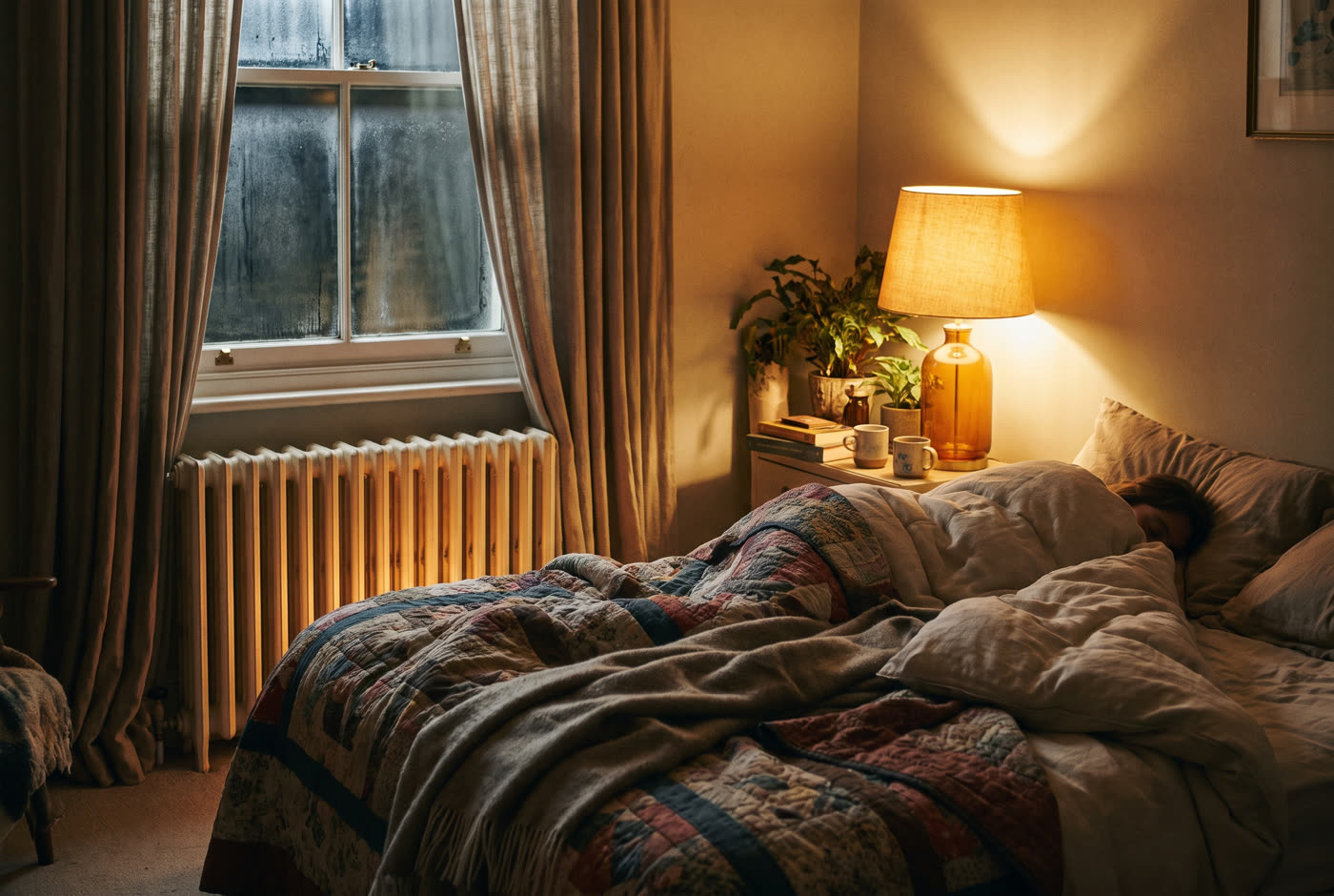 A bedroom that's three degrees too warm